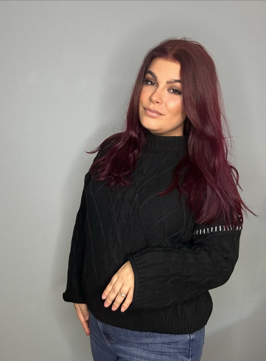 Black rib sweater