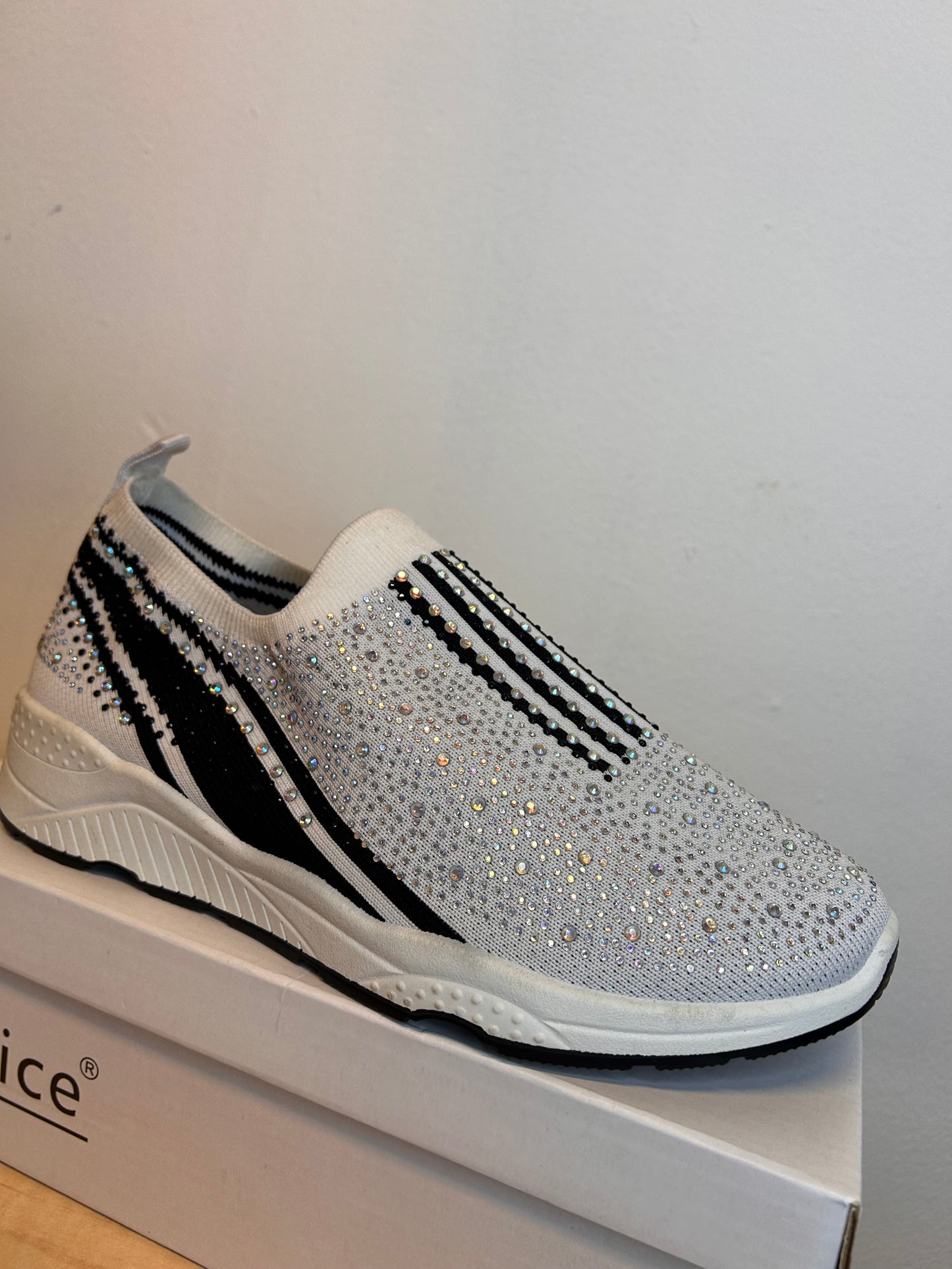 Glitter sneakers wit