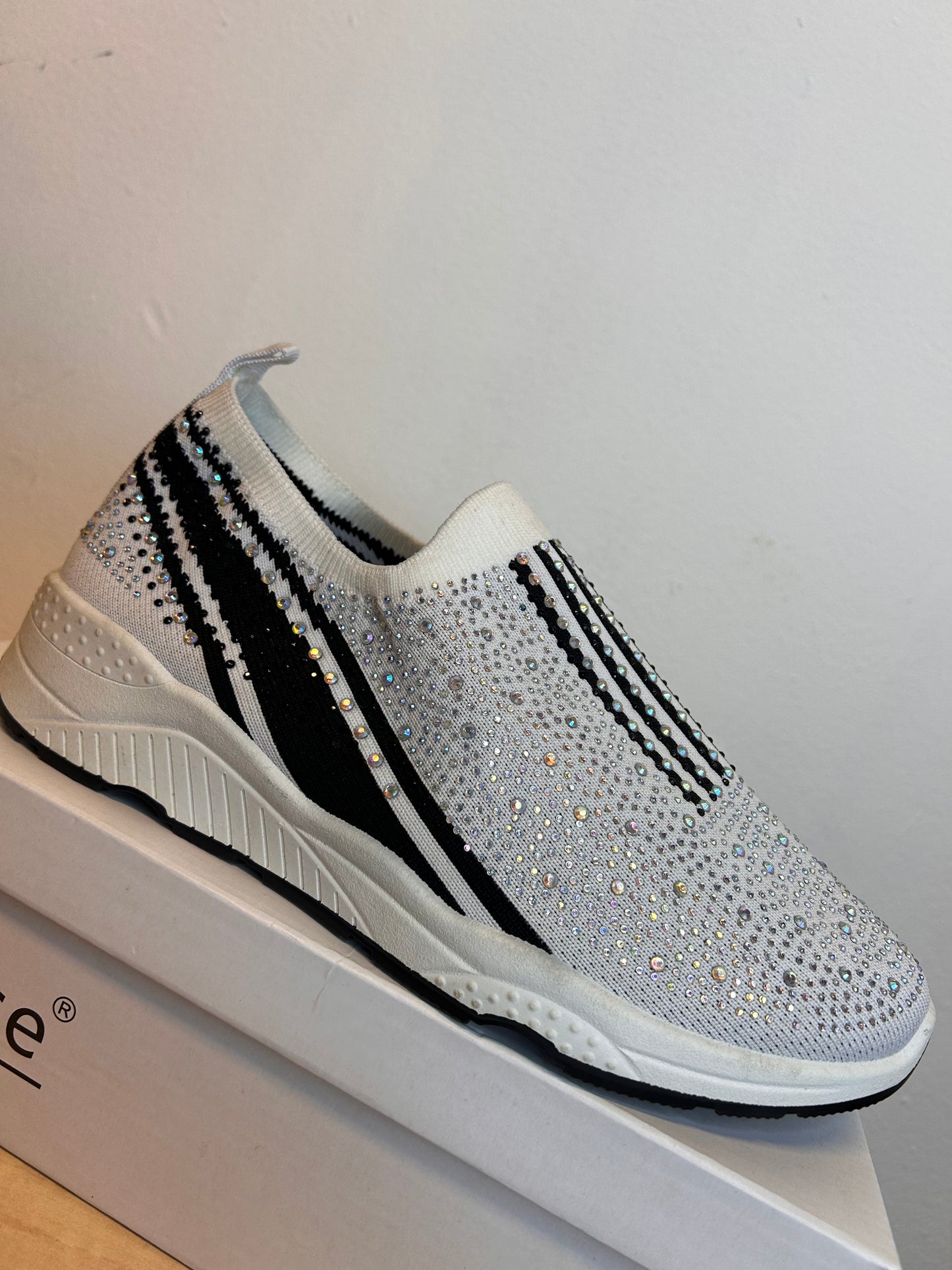Glitter sneakers wit