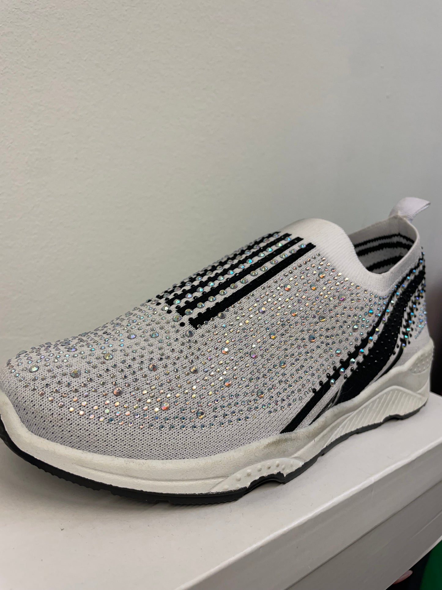 Glitter sneakers wit