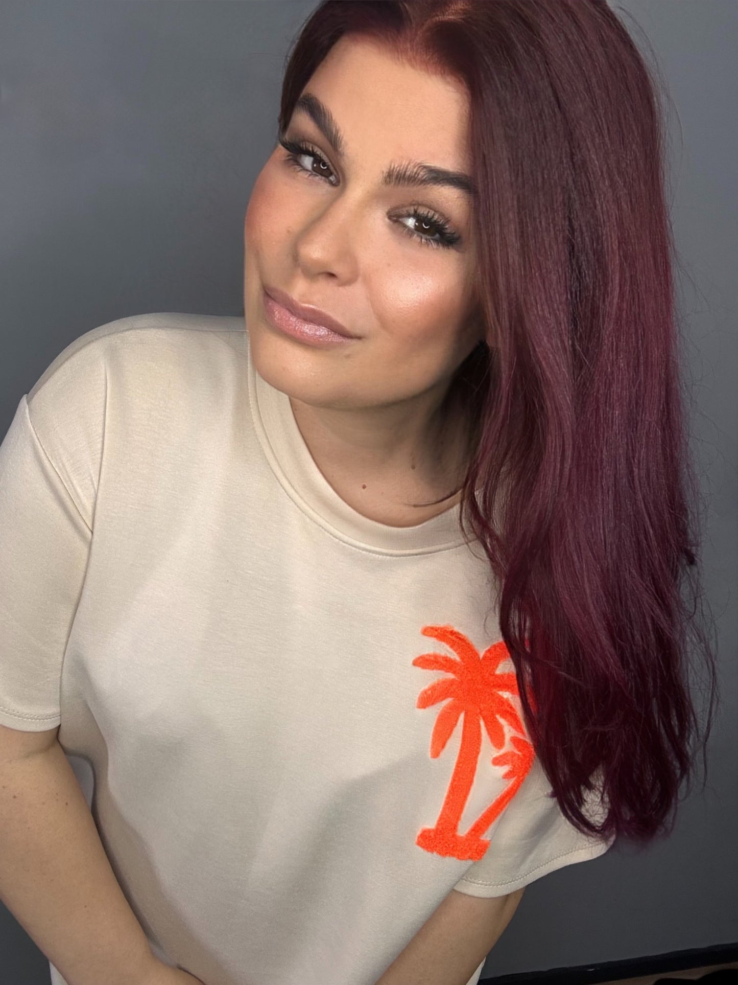 Palmboom jurk orange