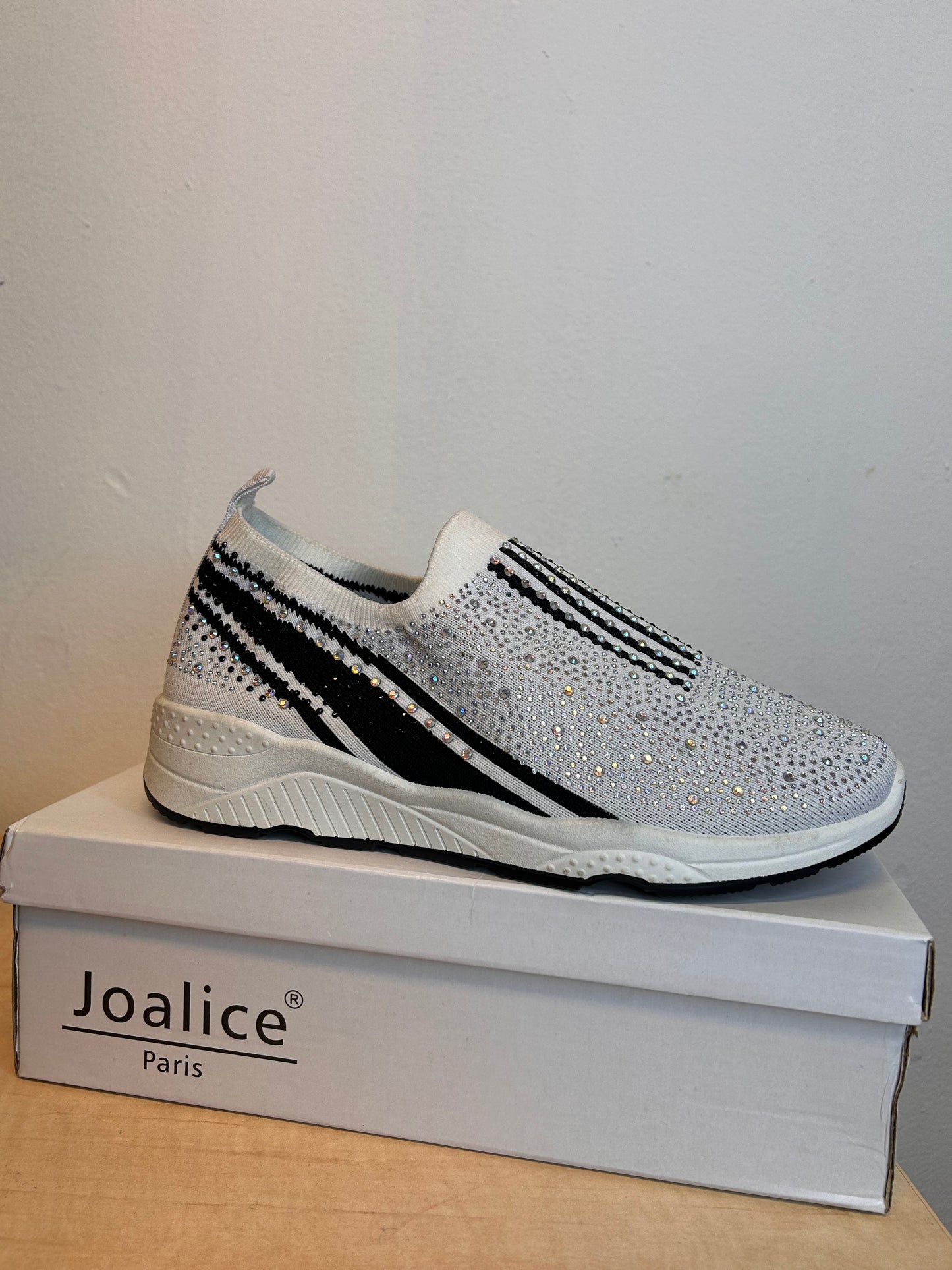 Glitter sneakers wit